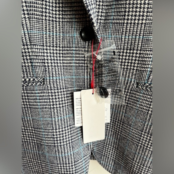 NWT Ines De Fressange Uniqlo Wool Houndstooth Checkered Blazer - XS - Picture 2 of 8